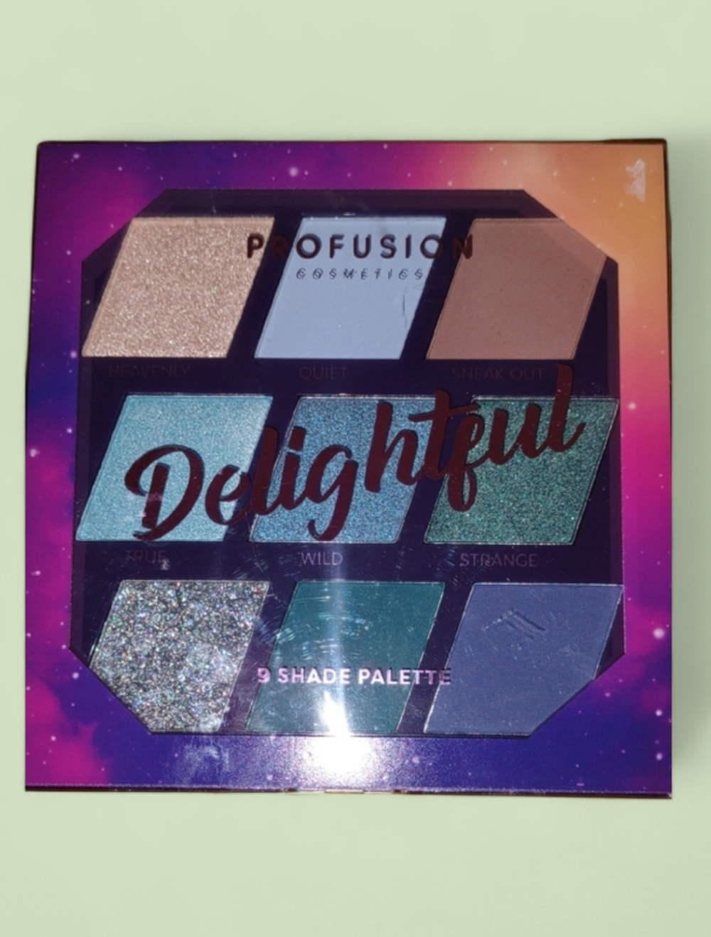 Profusion Cosmetics Delightful Eyeshadow Palette - Teal, Blue & Gold Accents NEW